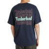 Timberland SS20 met print, ronde hals, korte mouwen, blauw