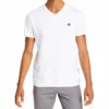 Timberland T-shirt met geborduurd logo, V-hals en korte mouwen, wit