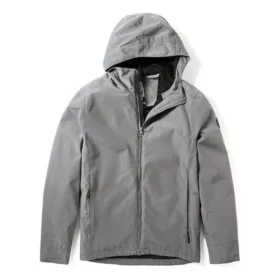 Timberland waterdichte jas met capuchon en ritssluiting, grijs