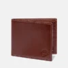 Tweevoudige Bifold portemonnee van gemalen leer voor heren in bruin