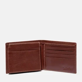 Tweevoudige Bifold portemonnee van gemalen leer voor heren in bruin