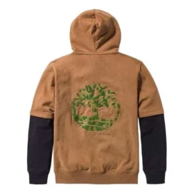 Unisex-Hoodie met geborduurde boom “Bruin”