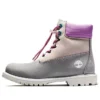 Valentijnsdag 15 cm Premium Waterproof Boot “Grijs en beige nubuck met paarse kraag”