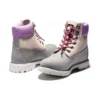 Valentijnsdag 15 cm Premium Waterproof Boot “Grijs en beige nubuck met paarse kraag”