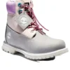 Valentijnsdag 15 cm Premium Waterproof Boot “Grijs en beige nubuck met paarse kraag”
