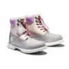 Valentijnsdag 15 cm Premium Waterproof Boot “Grijs en beige nubuck met paarse kraag”
