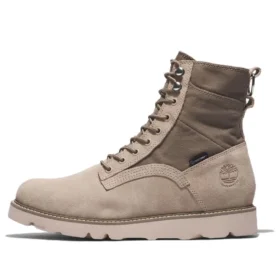 Vibram waterdichte laarzen van leer en stof “Beige Suede”