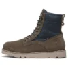 Vibram waterdichte laarzen van leer en stof “Olive Green Suede”